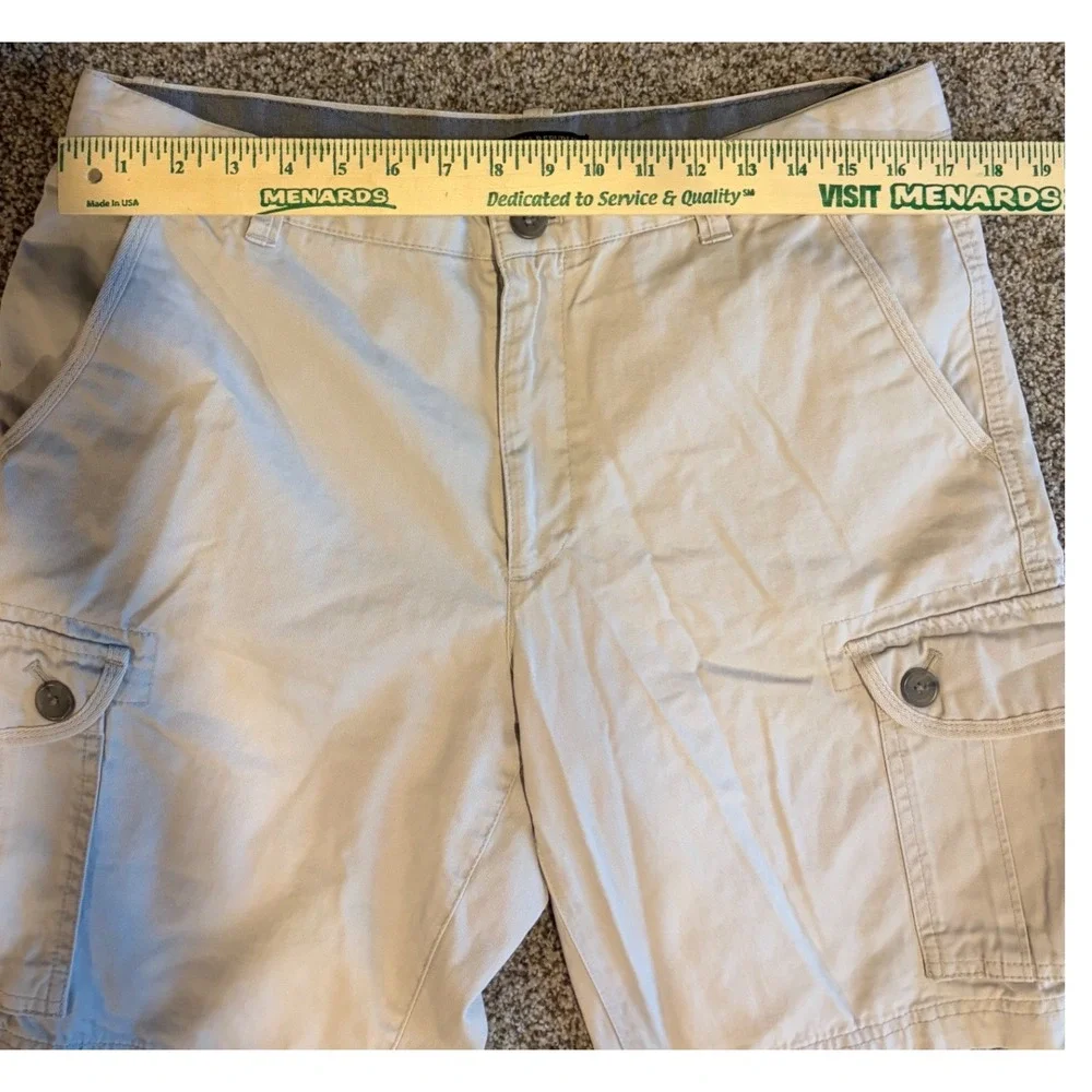Banana Republic Mens Khaki Cargo Shorts Size 34 Tan Cotton Twill Hiking Casual